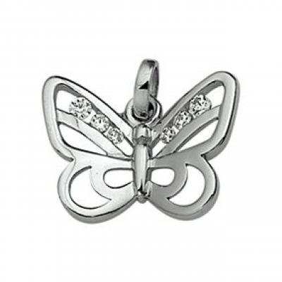 Zilveren hanger - vlinder