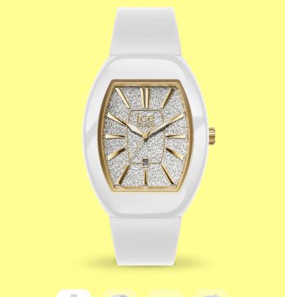 Ice boliday - dome - white glitter gold - small